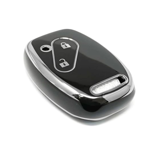 New-Aftermarket-Nano-High-Quality-Cover-For-Honda-Remote-Key-2-Button-Black-Color-Silver-Frame-HD-J11Y2---Emirates-Keys