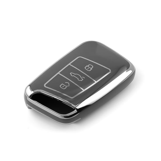 New-Aftermarket-Nano-High-Quality-Cover-For-Volkswagen-Remote-Key-3-Button-Dark-Gray-Color-Silver-Frame-VW-D11Y3---Emirates-Keys