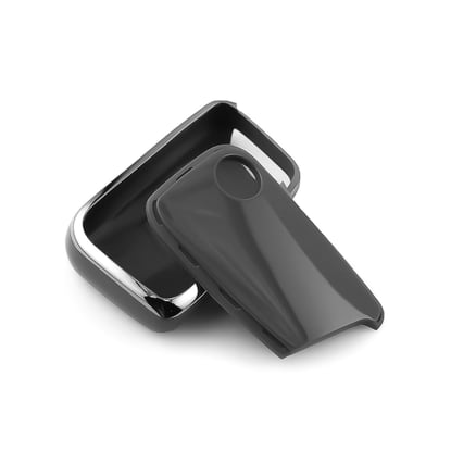 New-Aftermarket-Nano-High-Quality-Cover-For-Volkswagen-Remote-Key-3-Button-Dark-Gray-Color-Silver-Frame-VW-D11Y3---Emirates-Keys