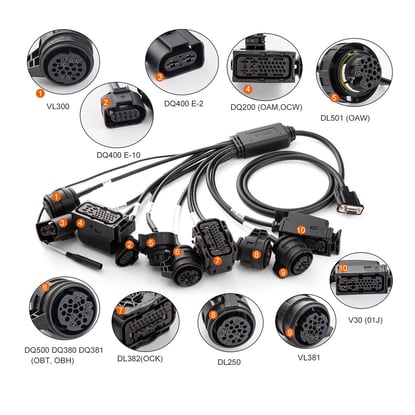 GODIAG Gearbox Cable 9-in-1 Set for V-A-G V30/ DQ200/ DL501/ VL300/ VL381/ DQ500/ DQ250/ DQ380/ DQ381/ DQ400E/ DL382 | MK3