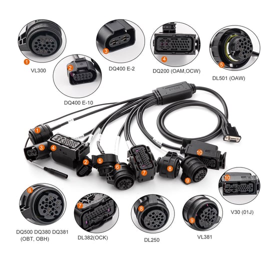 GODIAG Gearbox Cable 9-in-1 Set for V-A-G V30/ DQ200/ DL501/ VL300/ VL381/ DQ500/ DQ250/ DQ380/ DQ381/ DQ400E/ DL382 | MK3