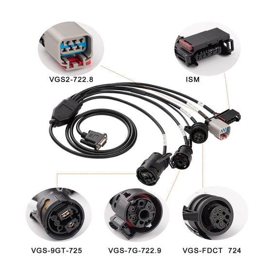 GODIAG Gearbox ISM Cable 5-in-1 Set for Mercedes Benz VGS-FDCT 724/ VGS2-722.8/ VGS-7Gtronic-722.9/ VGS-9GT-725/ ISM | MK3
