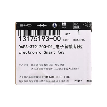 New BYD Genuine / OEM Smart Remote Key 4 Buttons 433.63FSK OEM Part Number: 13175193-00, 13175193 | MK3