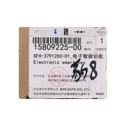 New BYD Genuine / OEM Smart Remote Key 4 Buttons 433.92MHz OEM Part Number: 15809225-00, 15809225 | MK3