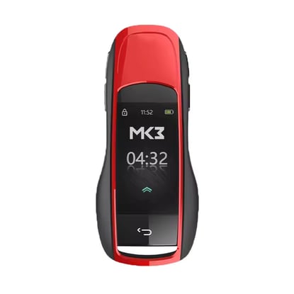 New Aftermarket LCD ZS-09 MH-09 Universal Flip Remote Key Porsche Style Silicone Red Color ( PKE Car-Level Comfortable Entry System )  | MK3