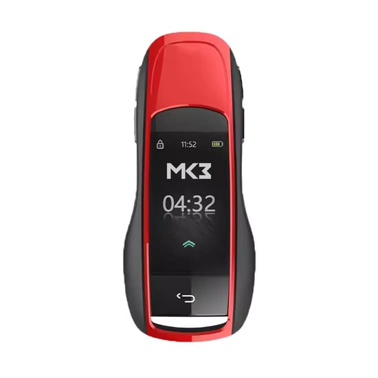 New Aftermarket LCD ZS-09 MH-09 Universal Flip Remote Key Porsche Style Silicone Red Color ( PKE Car-Level Comfortable Entry System )  | MK3