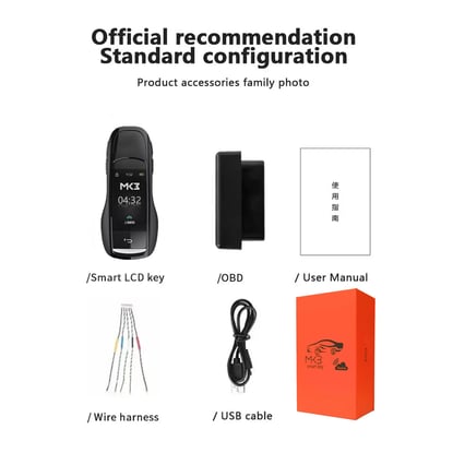 New Aftermarket LCD ZS-09 MH-09 Universal Flip Remote Key Porsche Style Silicone Black Color ( PKE Car-Level Comfortable Entry System )  | MK3