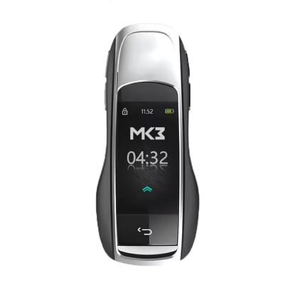 New Aftermarket LCD ZS-09 MH-09 Universal Flip Remote Key Porsche Style Silicone Silver Color ( PKE Car-Level Comfortable Entry System )  | MK3