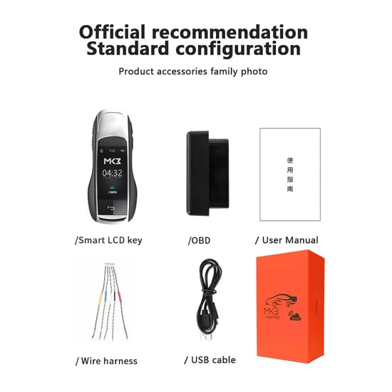 New Aftermarket LCD ZS-09 MH-09 Universal Flip Remote Key Porsche Style Silicone Silver Color ( PKE Car-Level Comfortable Entry System )  | MK3