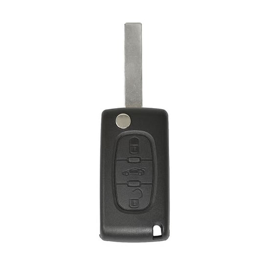 Peugeot Flip Remote Key Shell 3 Button without Battery Holder HU83 Blade High Quality, Mk3 Remote Key Cover, Key Fob Shells Replacement At Low Prices | MK3