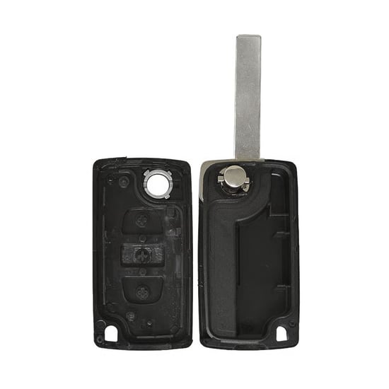 Peugeot Flip Remote Key Shell 3 Button without Battery Holder HU83 Blade High Quality, Mk3 Remote Key Cover, Key Fob Shells Replacement At Low Prices | MK3