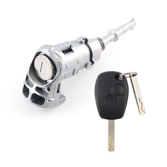 New Aftermarket Renault Kangoo ll, Master lll, Opel Movano Door Lock Left - Compatible Part Number: 806012544R (1 Plastic Key with Remote Buttons, 1 Key Blade) | MK3