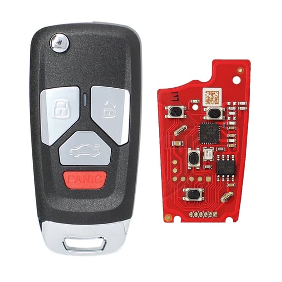 New Xhorse Xhorse VVDI Key Tool Wire Flip Remote Key 3+1 Buttons Audi Style XKAU22EN 2nd Generation XKAU22EN Support generation or cloning by VVDI key tool and VVDI2  | MK3
