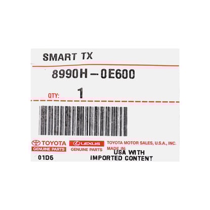 New Toyota Highlander 2024 Genuine / OEM Smart Remote Key 3+1 Buttons 314.35/ 312.11MHz OEM Part Number: 8990H-0E600, 8990H0E600 | MK3