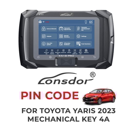 Lonsdor Pin Code for Toyota Yaris 2023 Mechanical Key 4A For Lonsdor K518 Pro Key Programmer Device | MK3