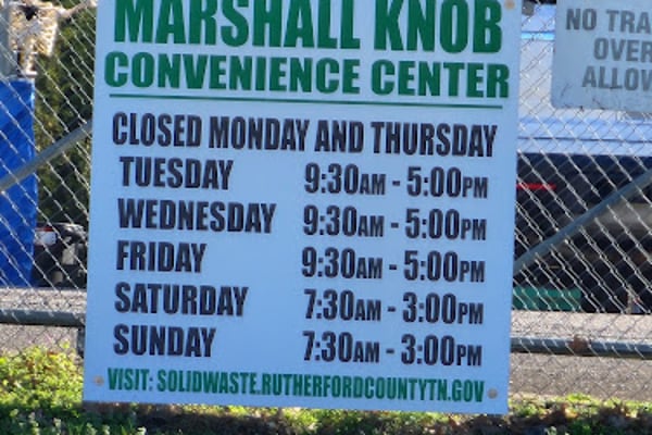 Marshall Knob Recycling Center Murfreesboro
