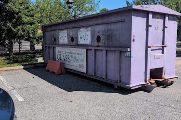 Purple Glass Recycling Bin