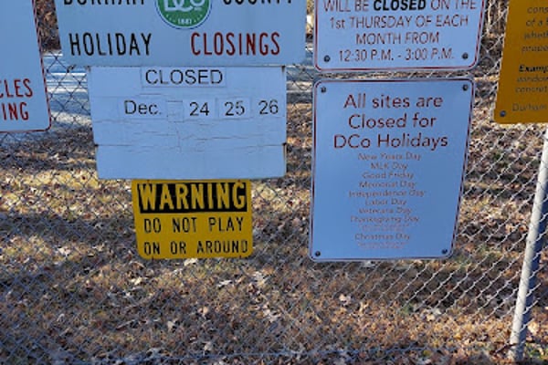 Durham County Redwood Convenience Site
