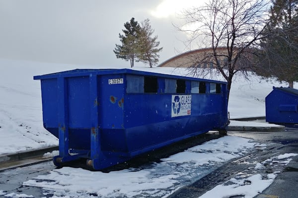 Glass recycling container