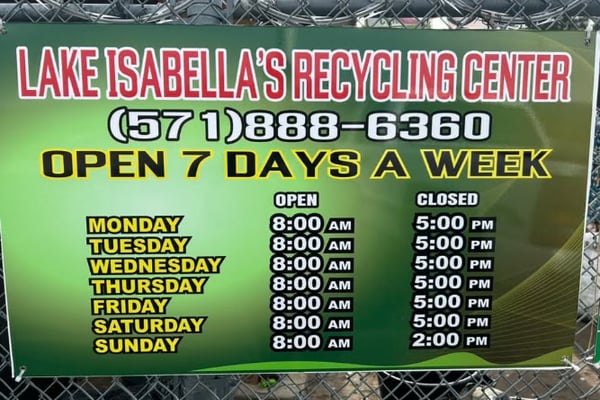 Lake isabella recycling