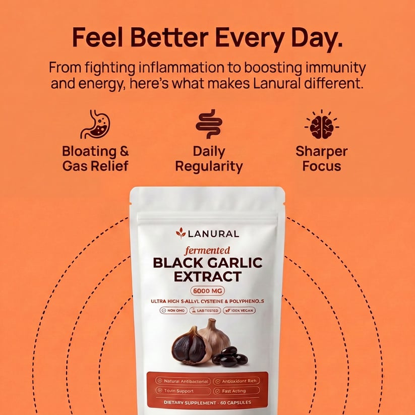 Lanural Fermented Black Garlic — supplement facts