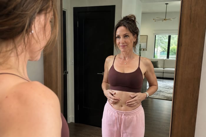 Woman feeling lighter and less bloated