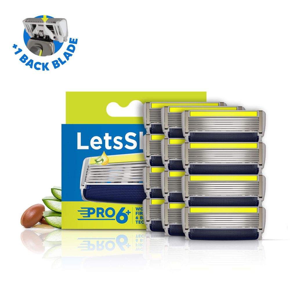 Pro 6+ Blades (Pack of 12) : The World’s First 6 Blade + Precision Back Blade