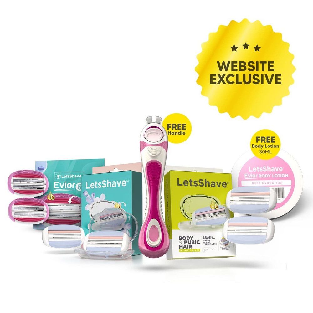 LetsShave Women’s Full Body Grooming Kit – 6 Month Care Pack