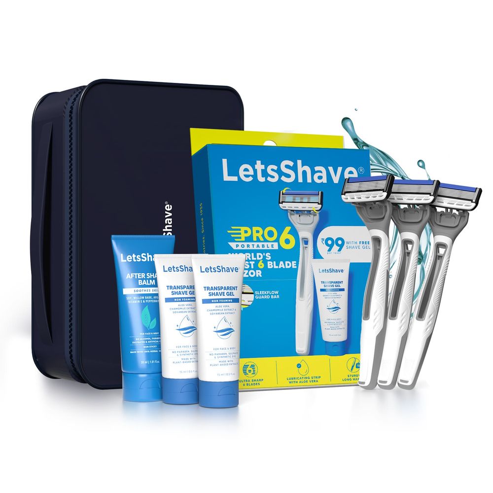Pro 6 Portable World's First 6 Blade Shaving Kit