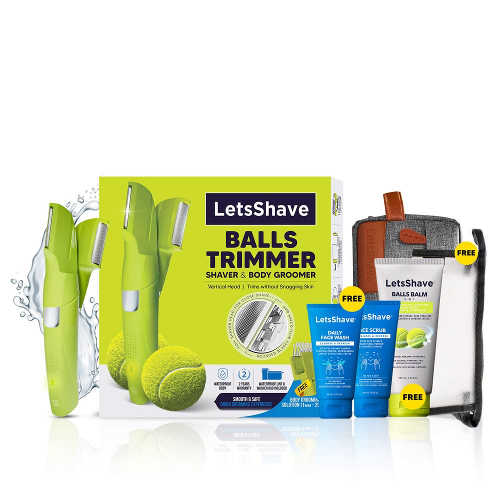 BALLS , Groin and Body Trimmer with Shaver Head- Full Package