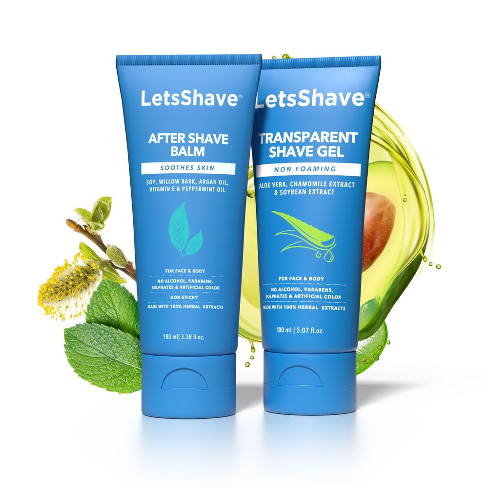 Pre & Post Shave Kit (Transparent Shave Gel 100ml+ After Shave Balm 100ml)