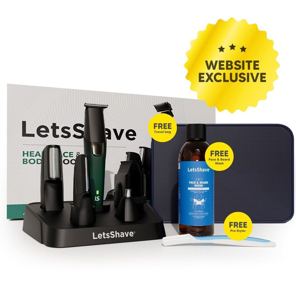 All-in-One Groomer Kit – Free Travel Pouch, Beard Wash & Pro Styler