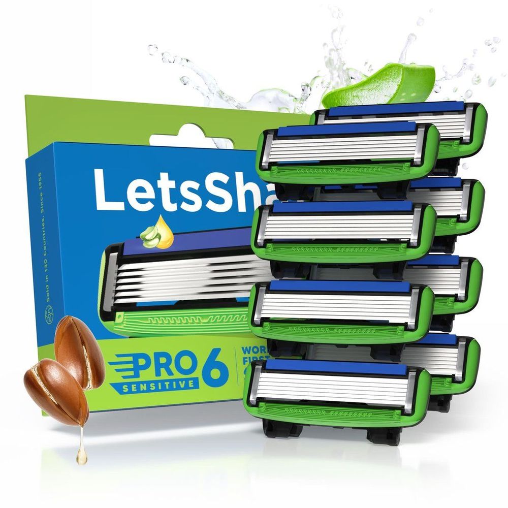 Pro 6 Sensitive Blades (Pack of 8): The World's First 6 Blade