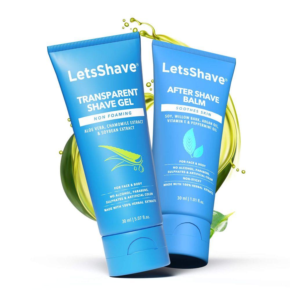 Travel Pre & Post Shave Kit (Transparent Shave Gel 30ml+ After Shave Balm 30ml)