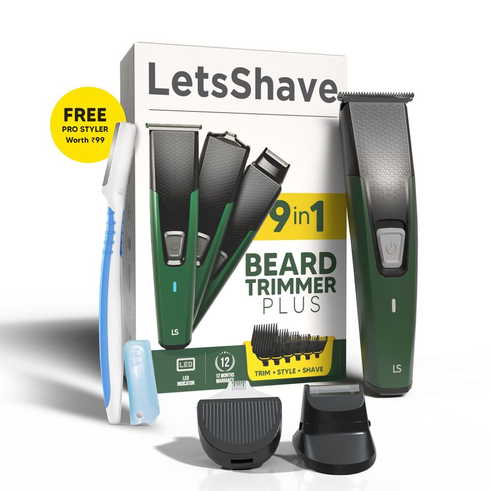 LetsShave 9-in-1 Beard Trimmer Plus with Free Pro Styler