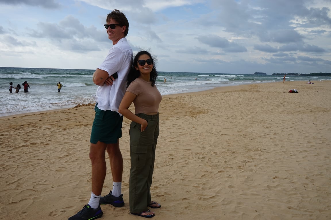 Isaac with a team member in Sri Lanka