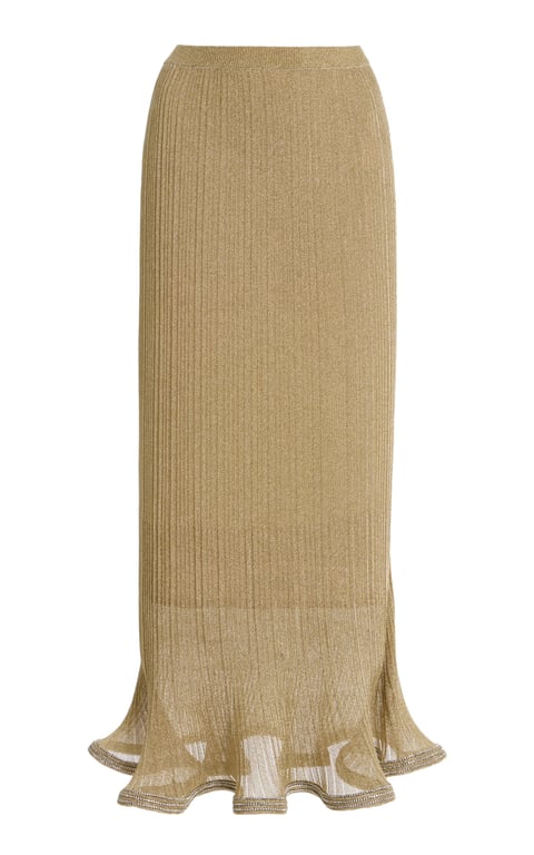 Brighton Metallic Plisse Midi Skirt