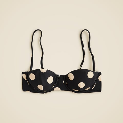 Balconette underwire bikini top in dot print