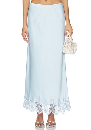 Elisan Lace Satin Midi Skirt