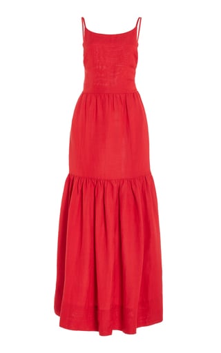 Elise Tiered Linen-Blend Maxi Dress