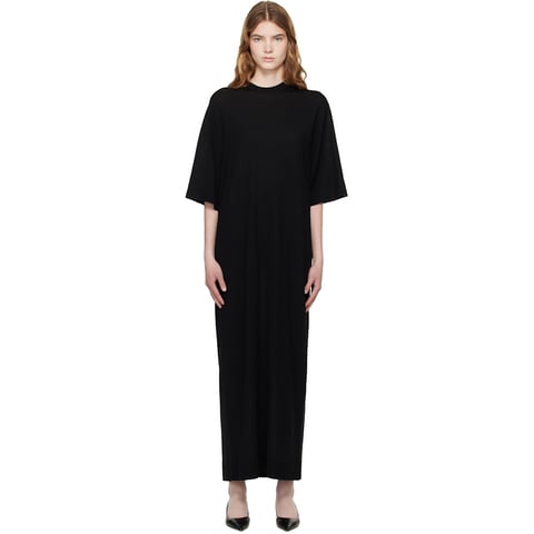 Black Knit Tee Maxi Dress