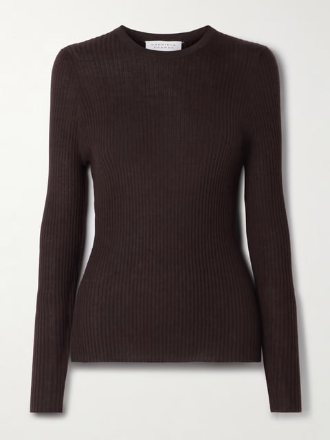 Browning ribbed cashmere and silk-blend sweater