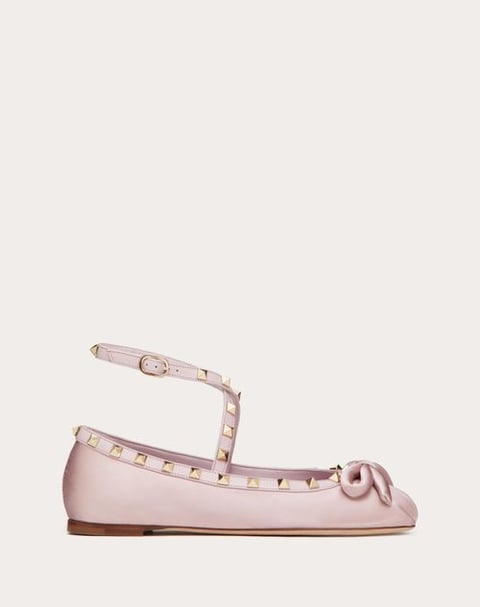 ROCKSTUD SATIN BALLERINA