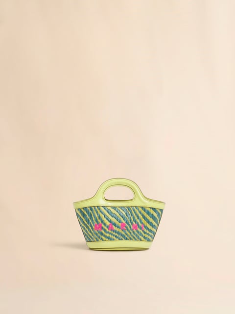 Green wavy raffia-effect Tropicalia micro bag | Marni