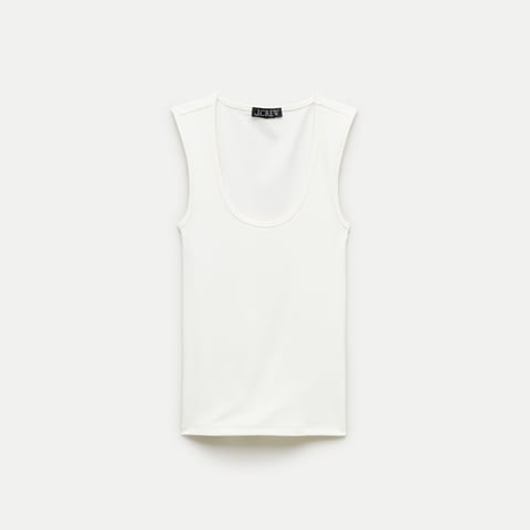 Refined rib scoopneck tank top