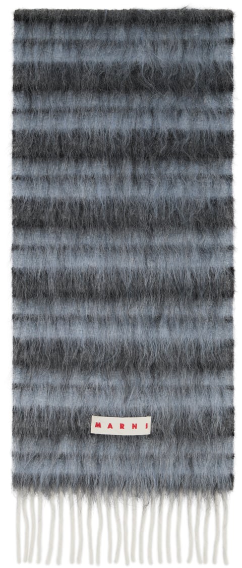 Blue Wool &amp; Mohair Scarf