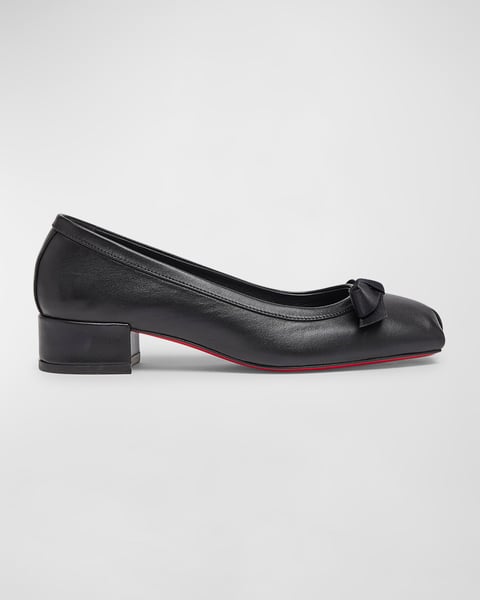 Mamaflirt Leather Red Sole Ballerina Pumps