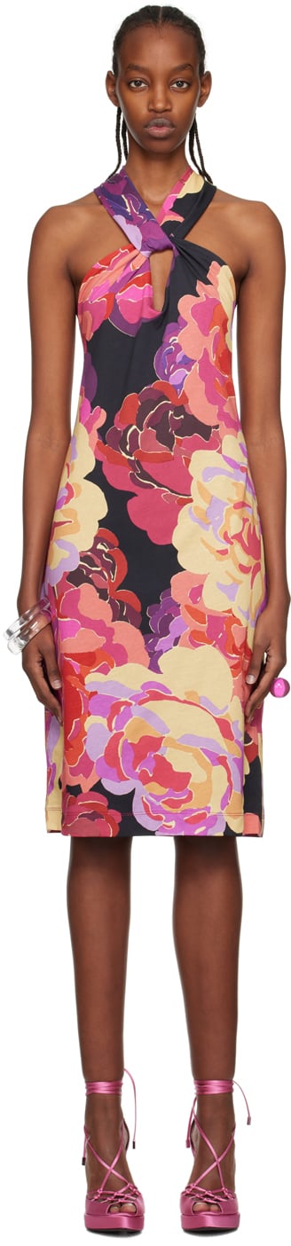 Pink Halter Midi Dress