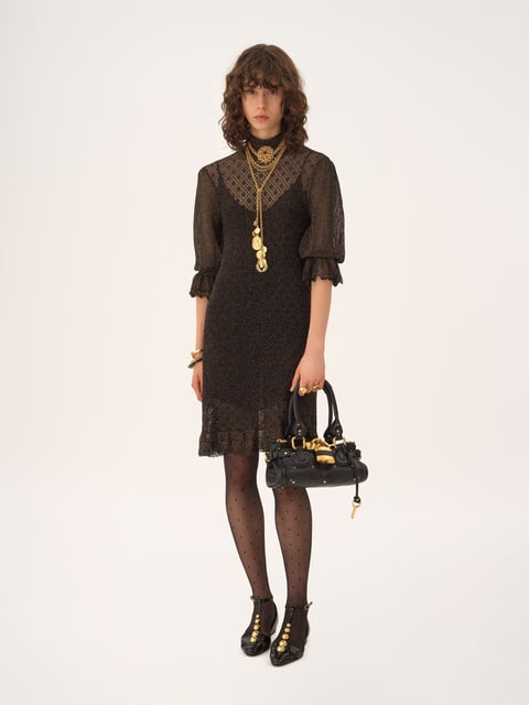 Small Paddington bag in grained leather Black - Chloé