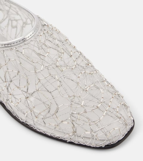 Eden metallic lace ballet flats
